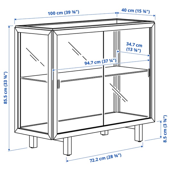 STOCKHOLM 2025 Vitrine, plaqué chêne, 100x40x86 cm
