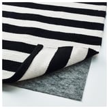 STOCKHOLM Tapis tissé à plat, fait main/rayé noir/blanc cassé, 170x240 cm