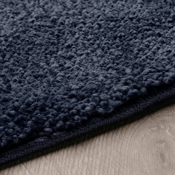 STOENSE Tapis, poils ras, bleu foncé, 130 cm