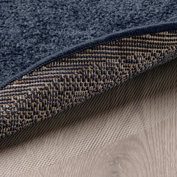 STOENSE Tapis, poils ras, bleu foncé, 130 cm