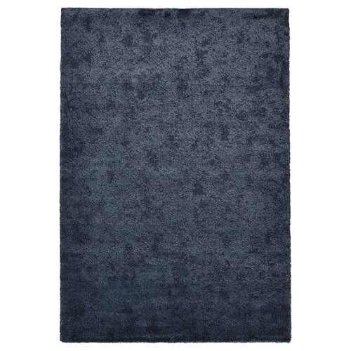 STOENSE Tapis, poils ras, bleu foncé, 133x195 cm