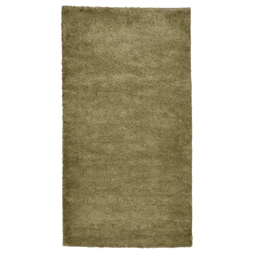 STOENSE Tapis, poils ras, vert olive clair, 80x150 cm