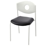 STOLJAN Chaise conférence, blanc/noir
