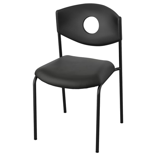 STOLJAN Chaise conférence, noir/noir