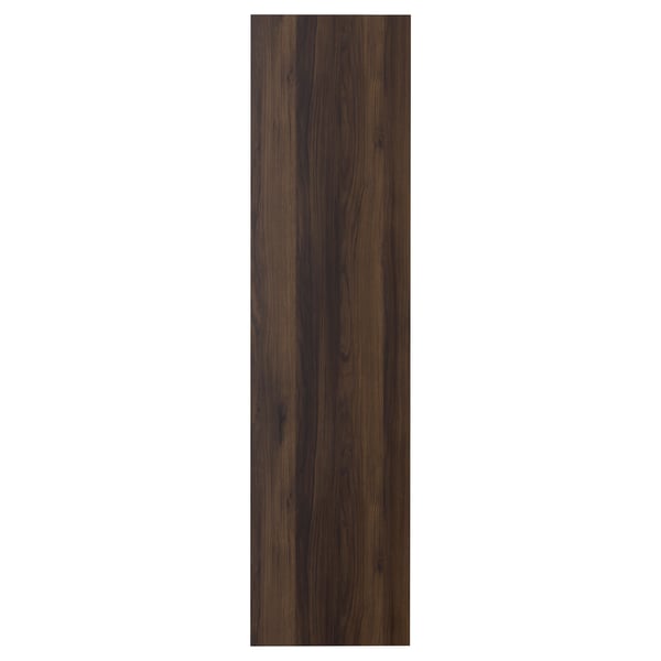 STORKLINTA Porte avec charnières, brun foncé/motif chêne, 50x195 cm