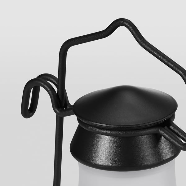 STRÅLA Lampe de table à LED, extérieur métal/intensité lumineuse réglable noir, 28 cm