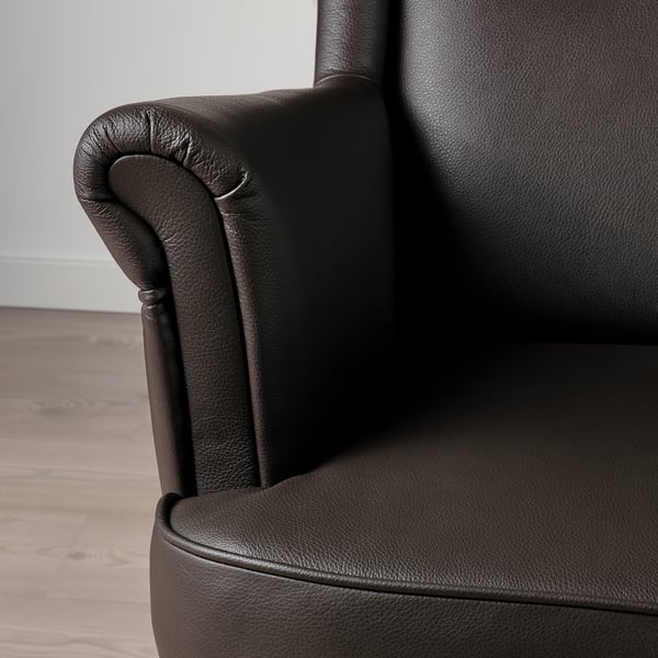 STRANDMON Fauteuil à oreilles, Grann/Bomstad brun foncé