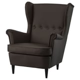 STRANDMON Fauteuil à oreilles, Grann/Bomstad brun foncé