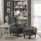 STRANDMON Fauteuil avec repose-pieds, Nordvalla gris foncé