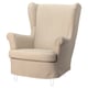 Option : STRANDMON Housse pour fauteuil à oreilles, Naggen beige