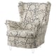 STRANDMON Housse pour fauteuil à oreilles, Ribersborg gris foncé/beige