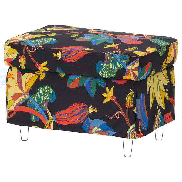 STRANDMON Housse pour fauteuil/repose-pieds, Stigsbo multicolore/noir