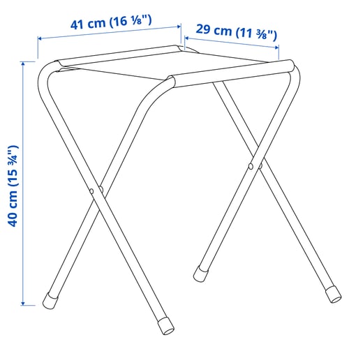 STRANDÖN Table + 2 sièges pliables, bleu