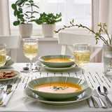 STRIMMIG Assiette creuse, grès gris-vert pâle, 23 cm
