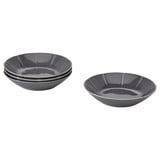 STRIMMIG Assiette creuse, grès gris, 23 cm