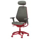 STYRSPEL Chaise gaming, gris/rouge