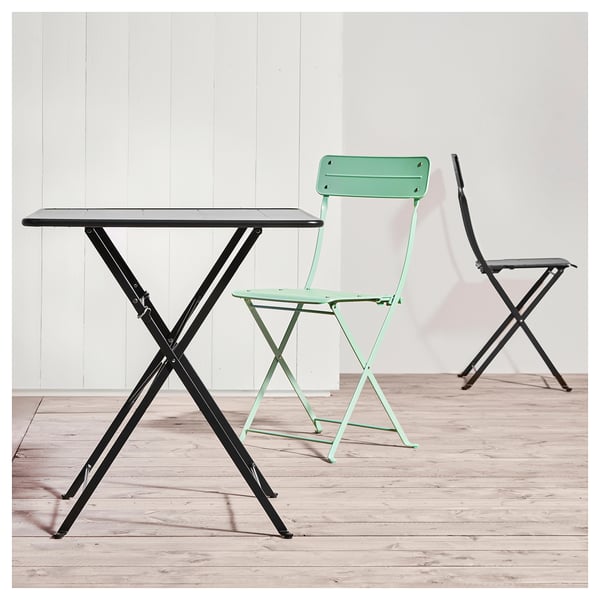 SUNDSÖ Table, anthracite extérieur, 65x65 cm