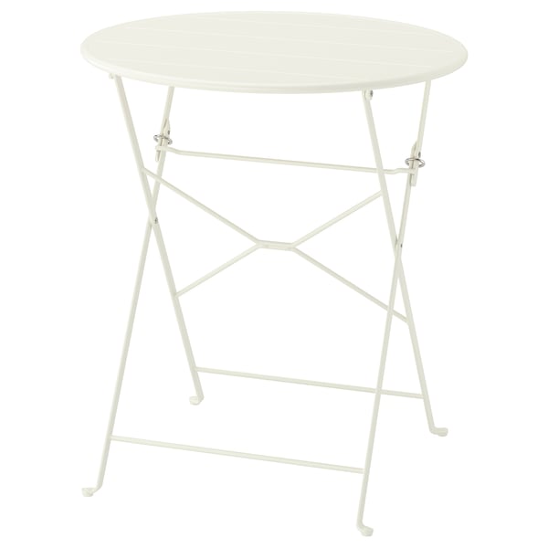 SUNDSÖ Table, blanc cassé extérieur, 65 cm