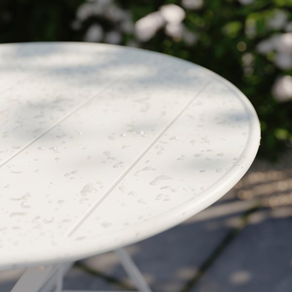 SUNDSÖ Table, blanc cassé extérieur, 65 cm