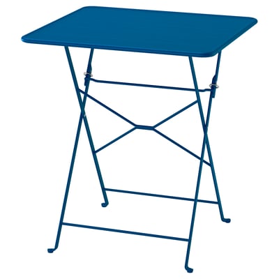 SUNDSÖ Table, bleu foncé extérieur, 65x65 cm