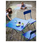 SUNDSÖ Table, bleu foncé extérieur, 65x65 cm