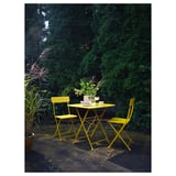 SUNDSÖ Table, jaune vif extérieur, 65x65 cm