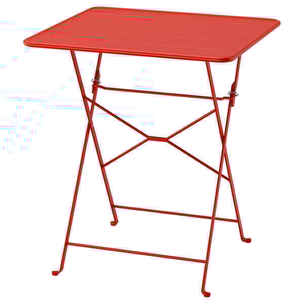SUNDSÖ Table, rouge vif extérieur, 65x65 cm
