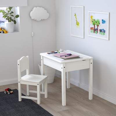 SUNDVIK Bureau enfant, blanc, 60x45 cm