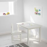 SUNDVIK Table enfant, blanc, 76x50 cm