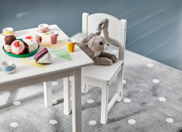 SUNDVIK Table enfant, blanc, 76x50 cm