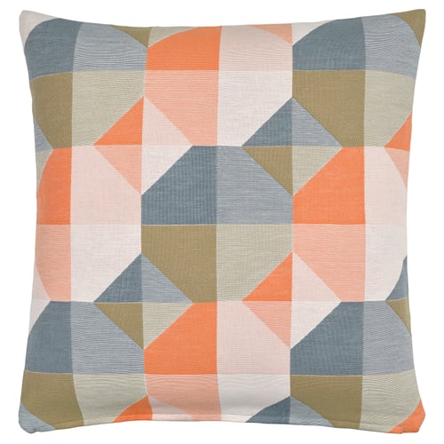SVARTHÖ Housse de coussin, orange/multicolore, 50x50 cm