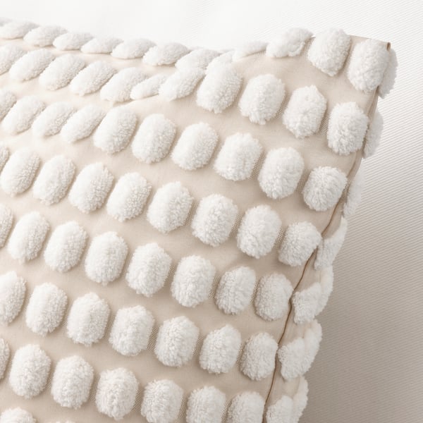 SVARTPOPPEL Housse de coussin, blanc cassé, 50x50 cm