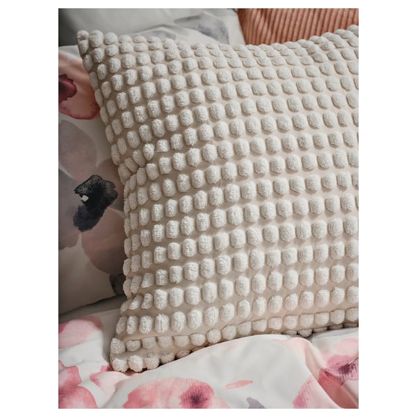 SVARTPOPPEL Housse de coussin, blanc cassé, 50x50 cm