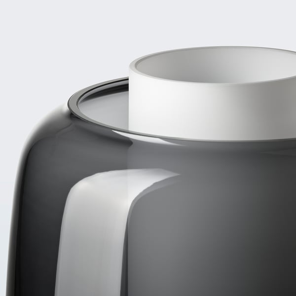 SYMFONISK Abat-jour enceinte pied de lampe, verre/noir