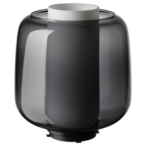 SYMFONISK Abat-jour enceinte pied de lampe, verre/noir