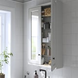 TÄNNFORSEN Meuble à miroir avec portes, gris clair, 60x15x95 cm