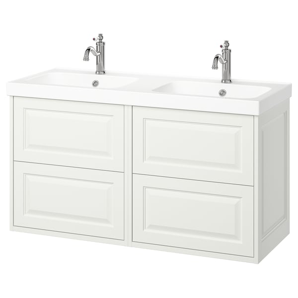 TÄNNFORSEN / ORRSJÖN Élément lavabo/vasque/mitigeur, blanc, 122x49x74 cm