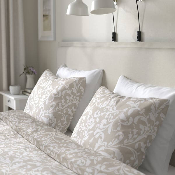 TÄRNKULLEN Cadre de lit matelassé, Vissle beige/Lindbåden, 140x200 cm