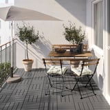 TÄRNÖ Banc, extérieur, pliable noir/teinté brun clair