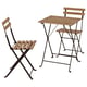 TÄRNÖ Table+2 chaises, extérieur, noir/teinté brun clair