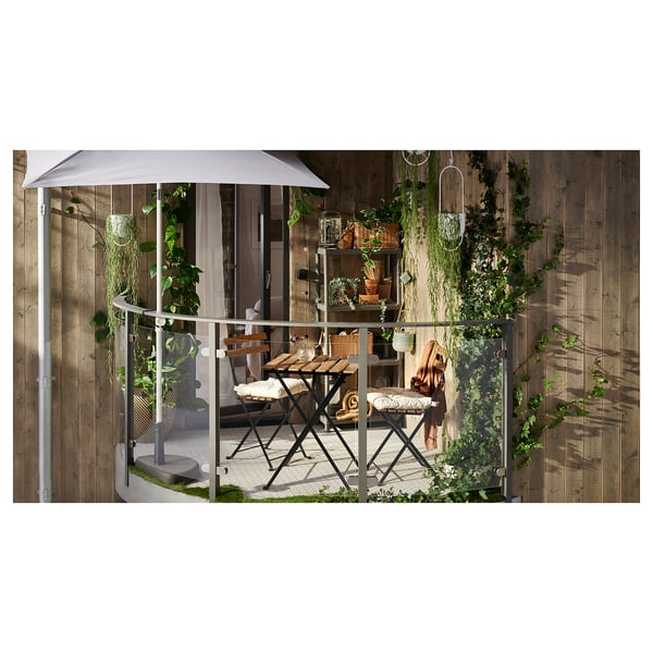 TÄRNÖ Table+2 chaises, extérieur, teinté noir/brun clair/Kuddarna beige