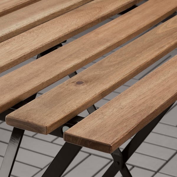 TÄRNÖ Table, extérieur, noir/teinté brun clair, 55x54 cm