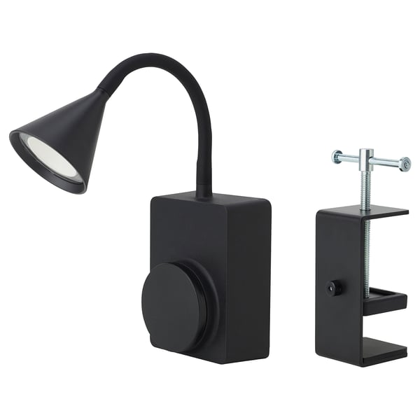 TÅGVIRKE Éclairage LED à pince, à pile extérieur/intensité lumineuse réglable noir