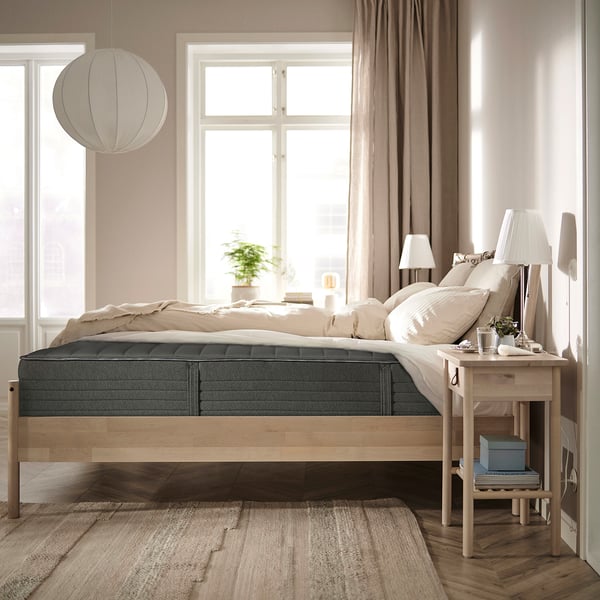TALLMYRTEN Matelas hybride, mi-ferme/noir, 180x200 cm
