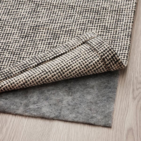 TIPHEDE Tapis tissé à plat, noir/écru, 80x150 cm