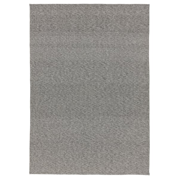 TIPHEDE Tapis tissé à plat, noir/naturel, 155x220 cm