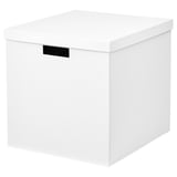 TJENA Boîte de rangement avec couvercle, blanc, 32x35x32 cm