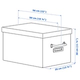 TJOG Boîte de rangement avec couvercle, beige foncé, 35x56x30 cm