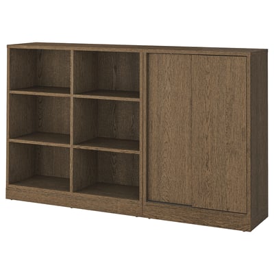 TONSTAD Combinaison de rangement, brun placage chêne teinte, 202x37x120 cm
