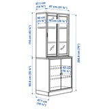 TONSTAD Combinaison rgt av portes vitr coul, blanc cassé/verre transparent, 81x47x201 cm